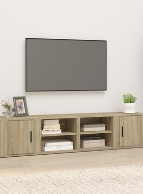 VidaXL Tv-meubels 2 st 80x31,5x36 cm bewerkt hout sonoma eikenkleurig