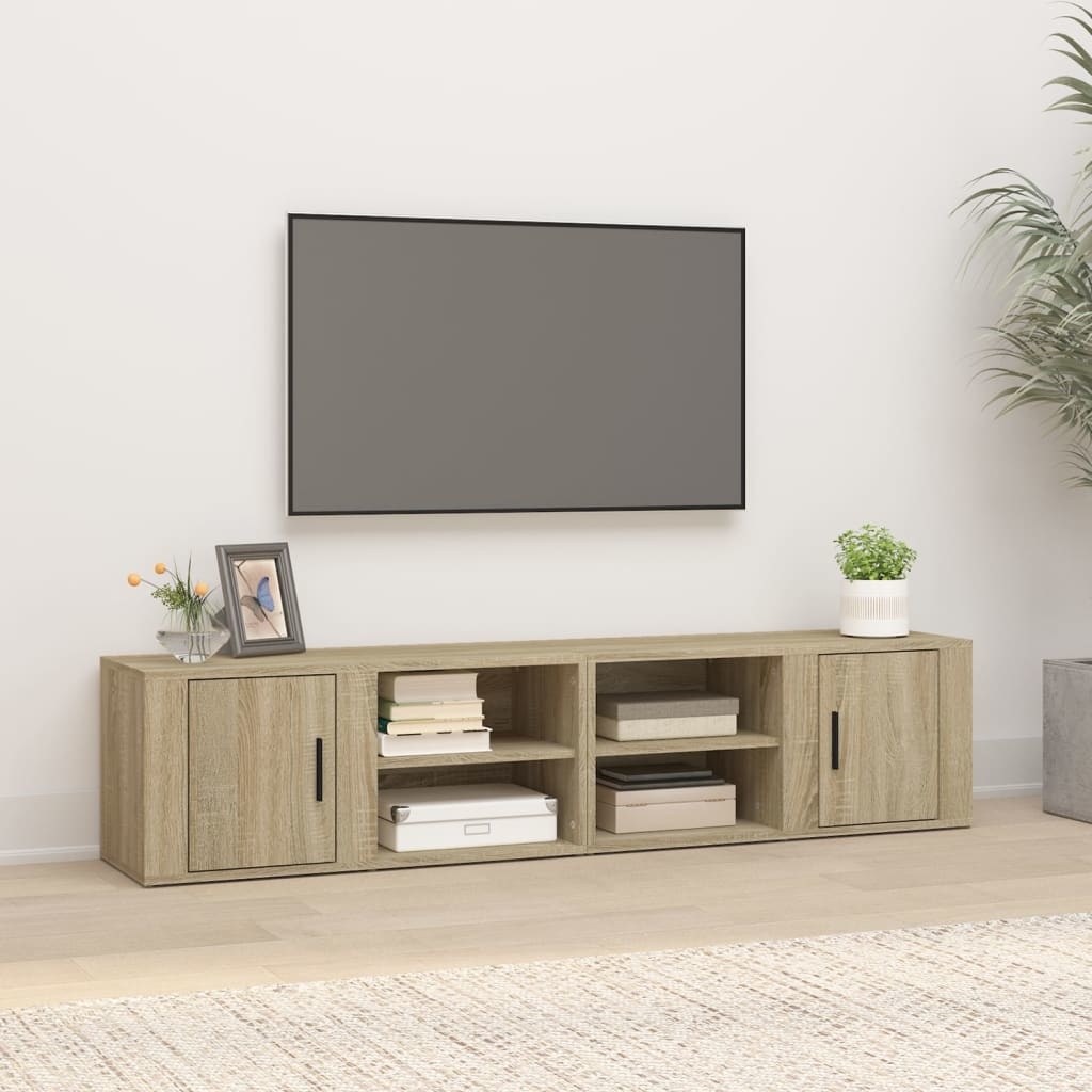 VidaXL Tv-meubels 2 st 80x31,5x36 cm bewerkt hout sonoma eikenkleurig