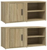VidaXL Tv-meubels 2 st 80x31,5x36 cm bewerkt hout sonoma eikenkleurig