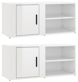 VidaXL Tv-meubels 2 st 80x31,5x36 cm bewerkt hout hoogglans wit