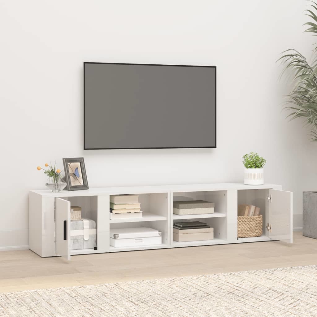 VidaXL Tv-meubels 2 st 80x31,5x36 cm bewerkt hout hoogglans wit
