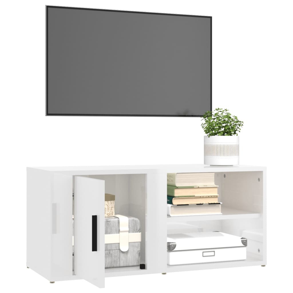 VidaXL Tv-meubels 2 st 80x31,5x36 cm bewerkt hout hoogglans wit