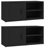 VidaXL Tv-meubels 2 st 80x31,5x36 cm bewerkt hout zwart