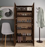 VidaXL Schoenenkast 80x35,5x180 cm bewerkt hout gerookt eikenkleurig