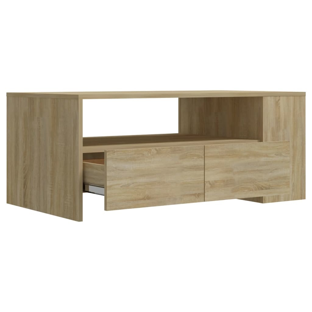 vidaXL Salontafel 102x55x42 cm bewerkt hout sonoma eikenkleurig