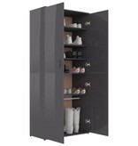 vidaXL Schoenenkast 80x39x178 cm spaanplaat hoogglans grijs