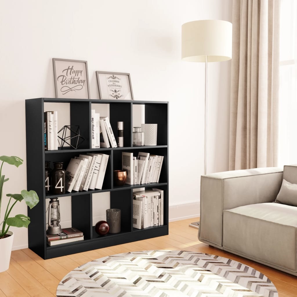 VidaXL Boekenkast 97,5x29,5x100 cm bewerkt hout zwart