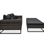 VidaXL 5-delige Loungeset met kussens poly rattan grijs