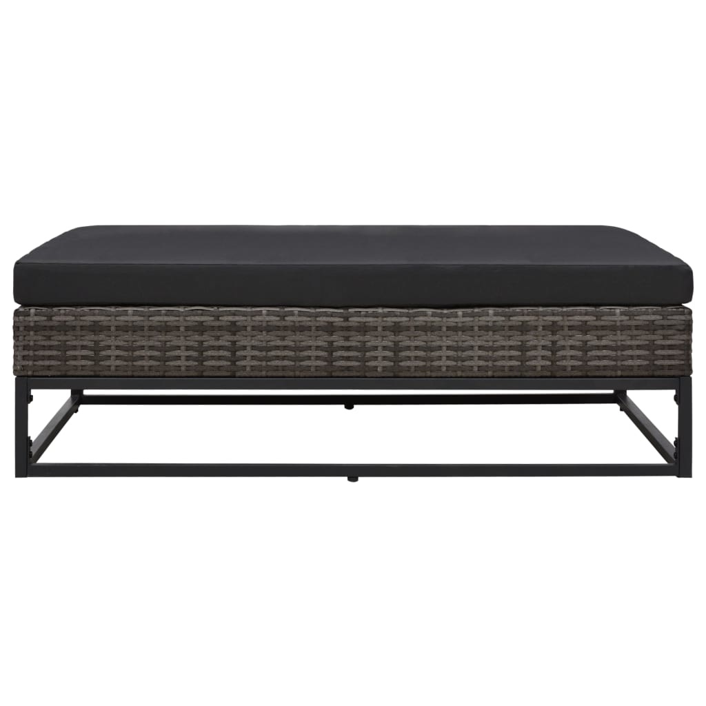 VidaXL 5-delige Loungeset met kussens poly rattan grijs