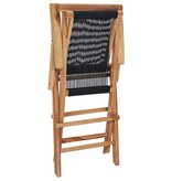 VidaXL Tuinstoelen inklapbaar 2 st massief teakhout en touw