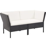 vidaXL 6-delige Loungeset met kussens poly rattan zwart