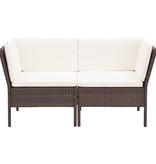 vidaXL 6-delige Loungeset met kussens poly rattan bruin