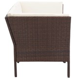 vidaXL 6-delige Loungeset met kussens poly rattan bruin