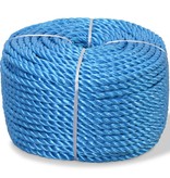 vidaXL Touw gedraaid 6 mm 200 m polypropyleen blauw