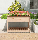 VidaXL Plantenbak met schap 111,5x111,5x81 cm massief grenenhout