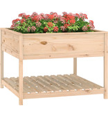 VidaXL Plantenbak met schap 111,5x111,5x81 cm massief grenenhout