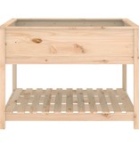 VidaXL Plantenbak met schap 111,5x111,5x81 cm massief grenenhout