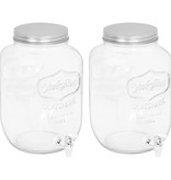 vidaXL Drankdispensers 2 st 8050 ml glas