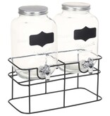 vidaXL Drankdispensers 2 st met standaard 2 x 4 L glas