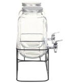 vidaXL Drankdispensers 2 st met standaard 2 x 4 L glas