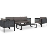 VidaXL 6-delige Loungeset met kussens poly rattan antraciet
