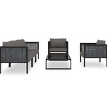 VidaXL 6-delige Loungeset met kussens poly rattan antraciet