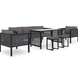 VidaXL 8-delige Loungeset met kussens poly rattan antraciet