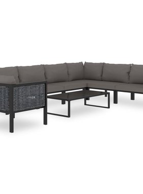 VidaXL 8-delige Loungeset met kussens poly rattan antraciet