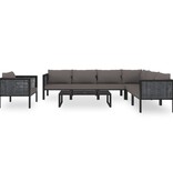 VidaXL 8-delige Loungeset met kussens poly rattan antraciet