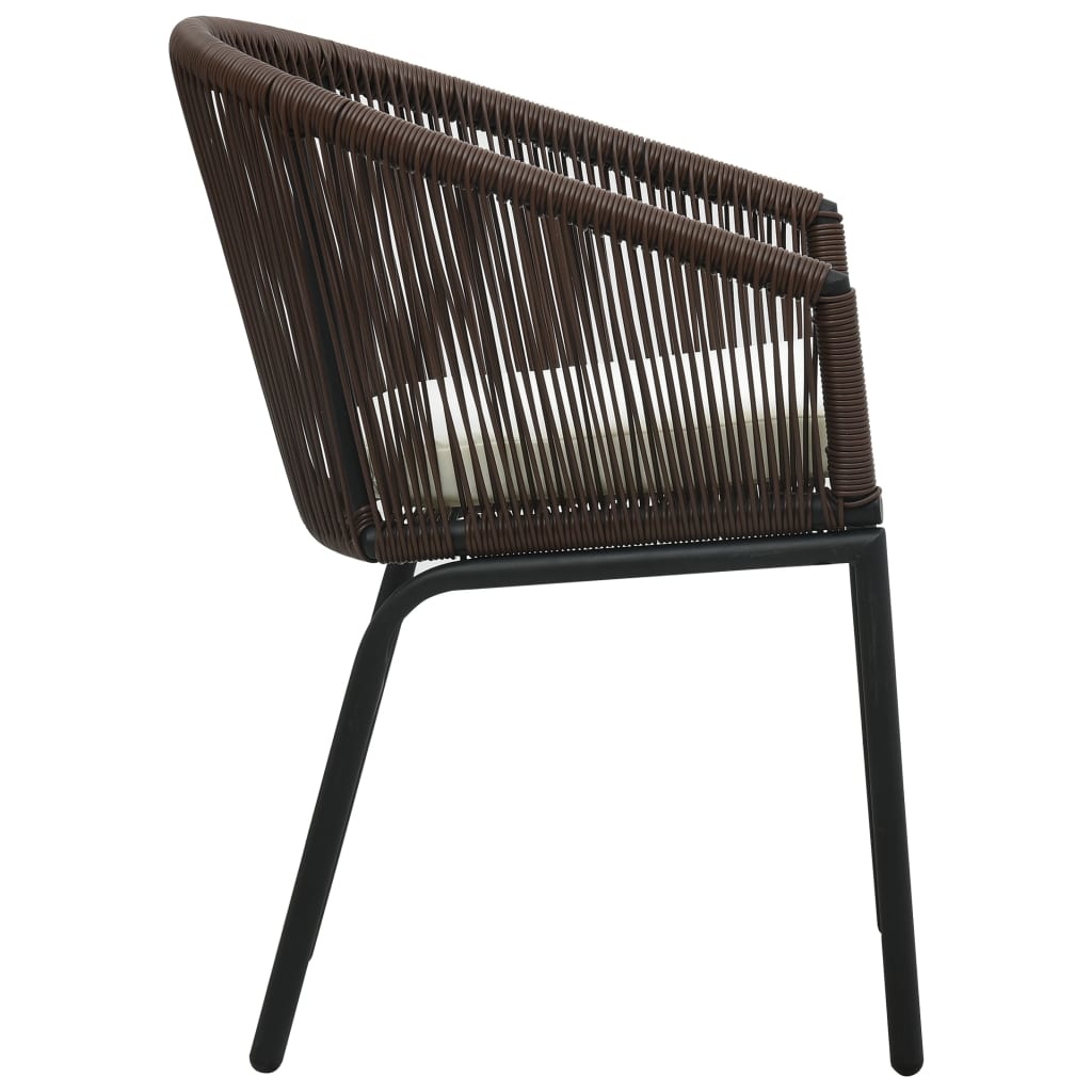 VidaXL Tuinstoelen 2 st PE-rattan bruin