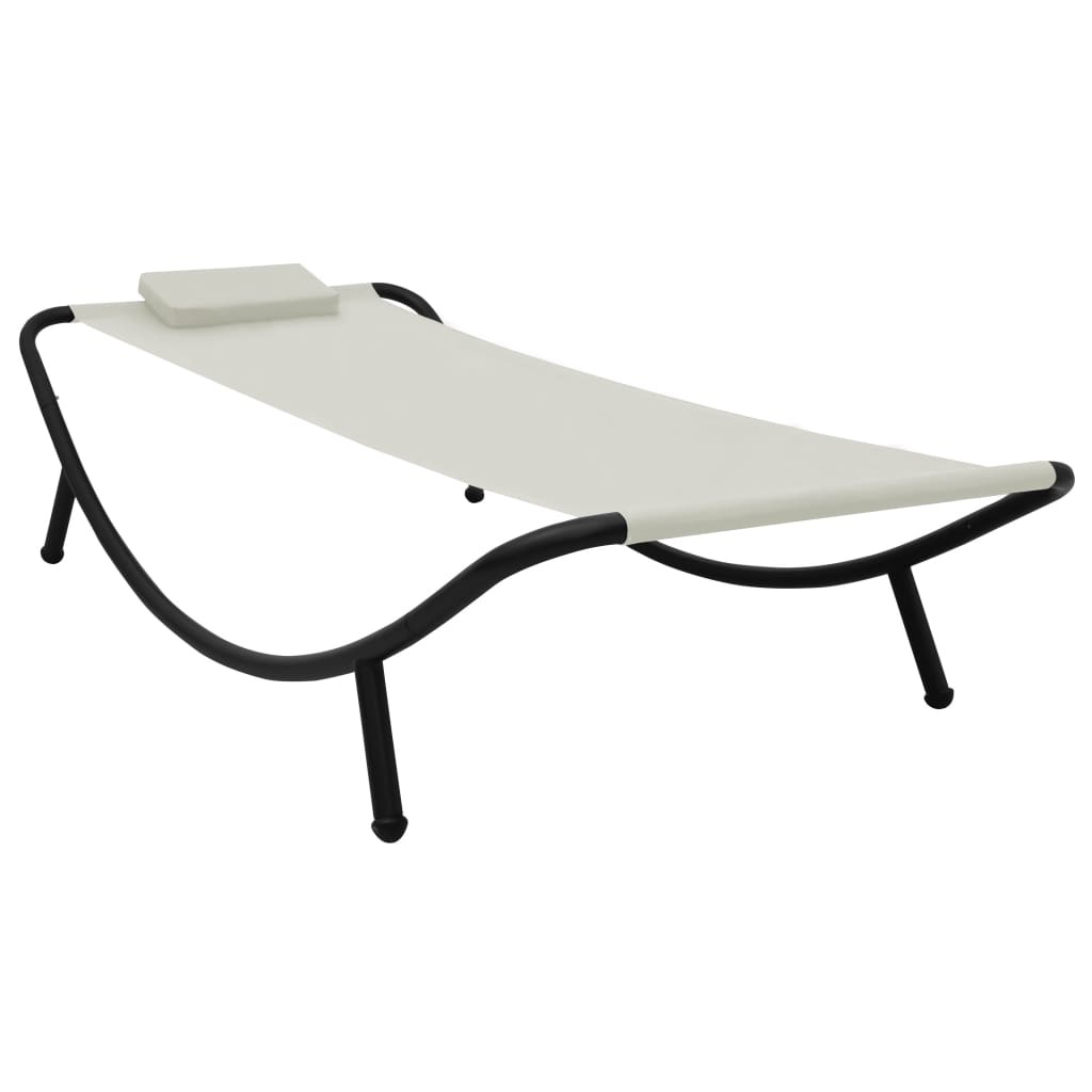 vidaXL Tuinbed 200x90 cm staal crème