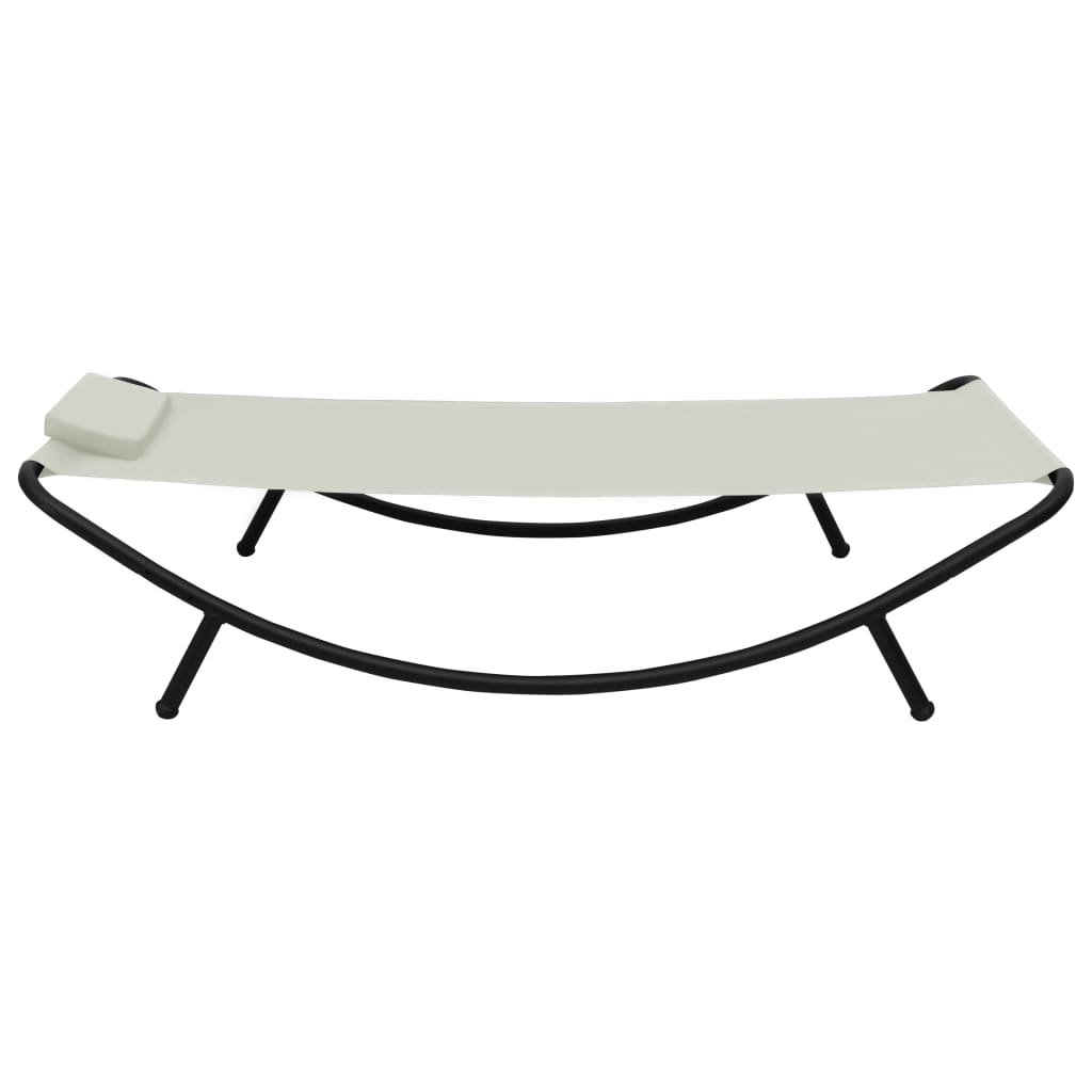 vidaXL Tuinbed 200x90 cm staal crème