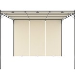 VidaXL Tuinprieel met zijgordijn 4x3x2,25 m crème