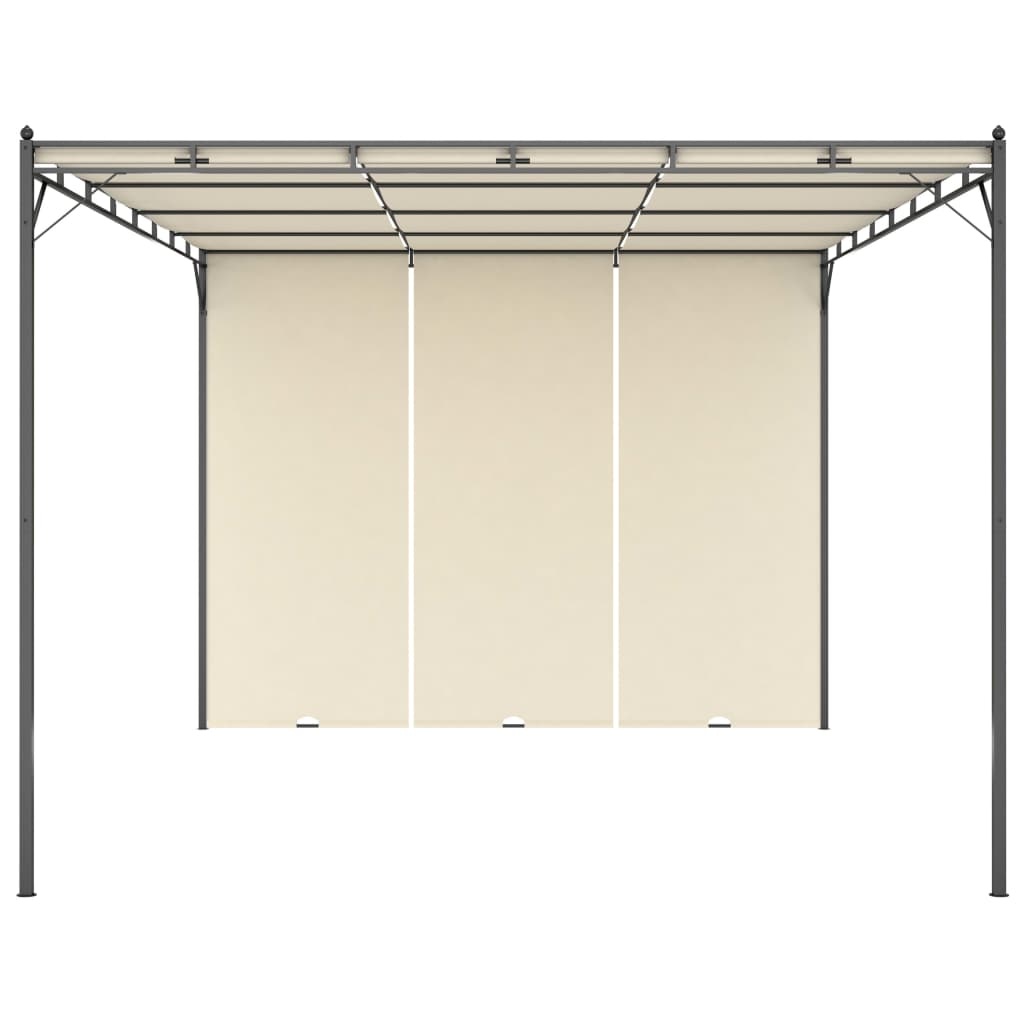 VidaXL Tuinprieel met zijgordijn 4x3x2,25 m crème