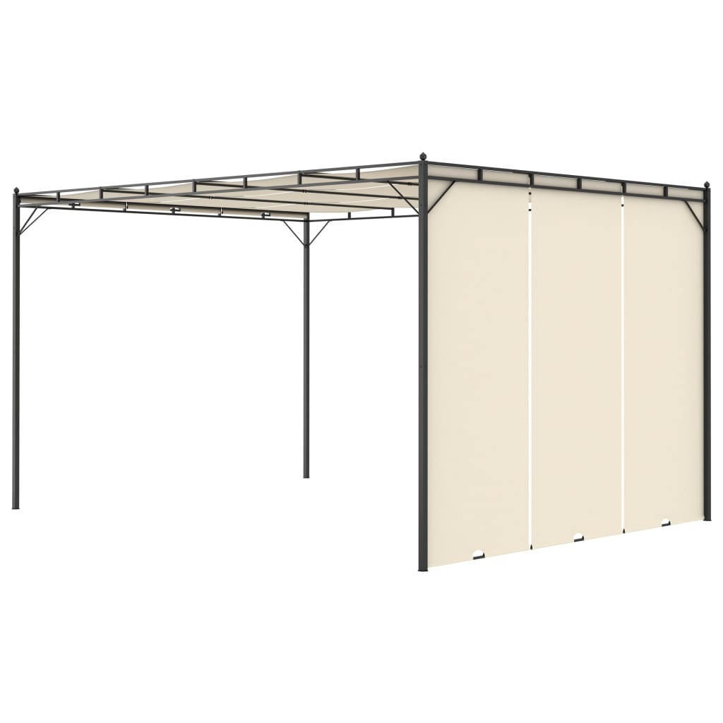 VidaXL Tuinprieel met zijgordijn 4x3x2,25 m crème