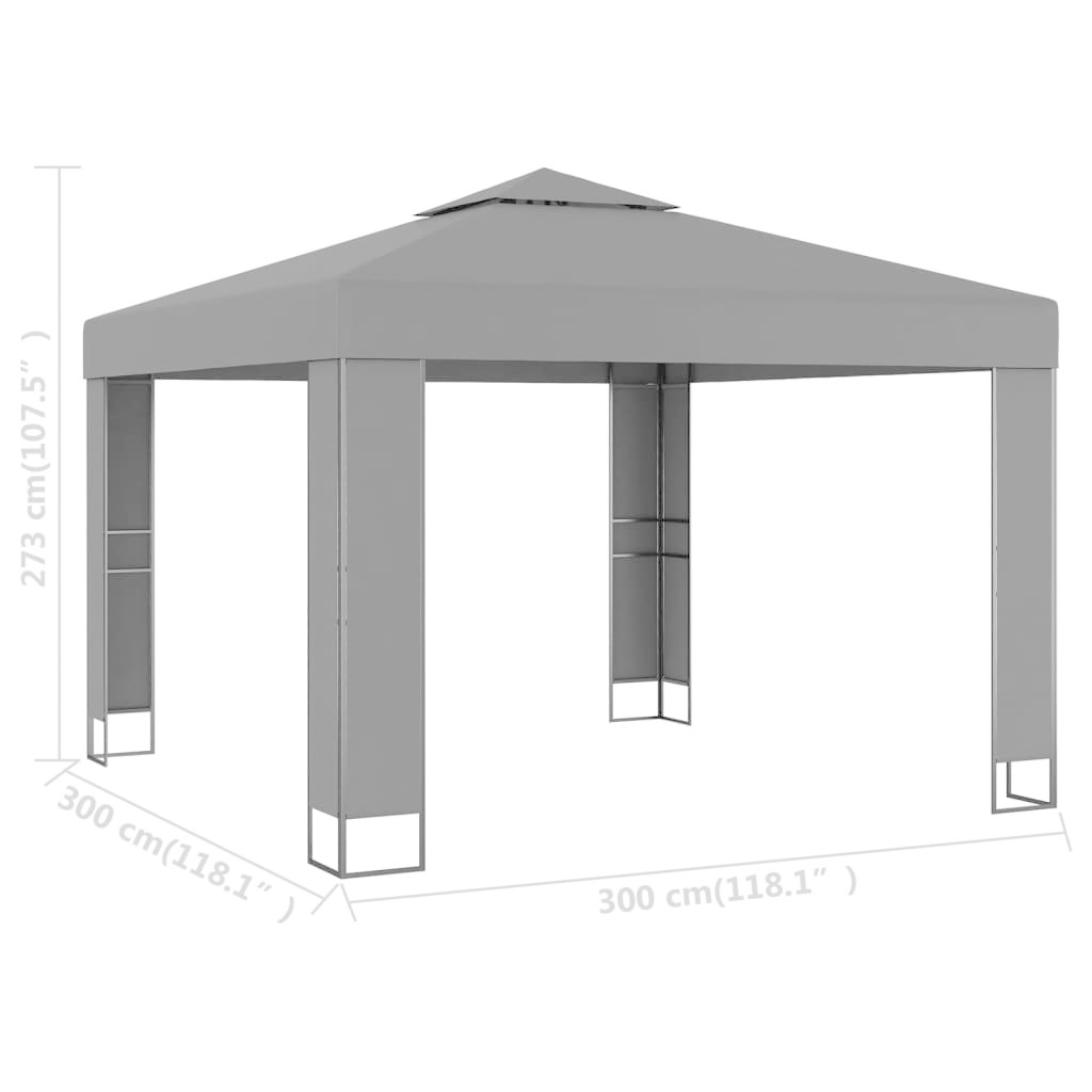 vidaXL Prieel met dubbel dak 3x3 m antraciet