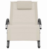 VidaXL Ligbed met kussen textileen crème