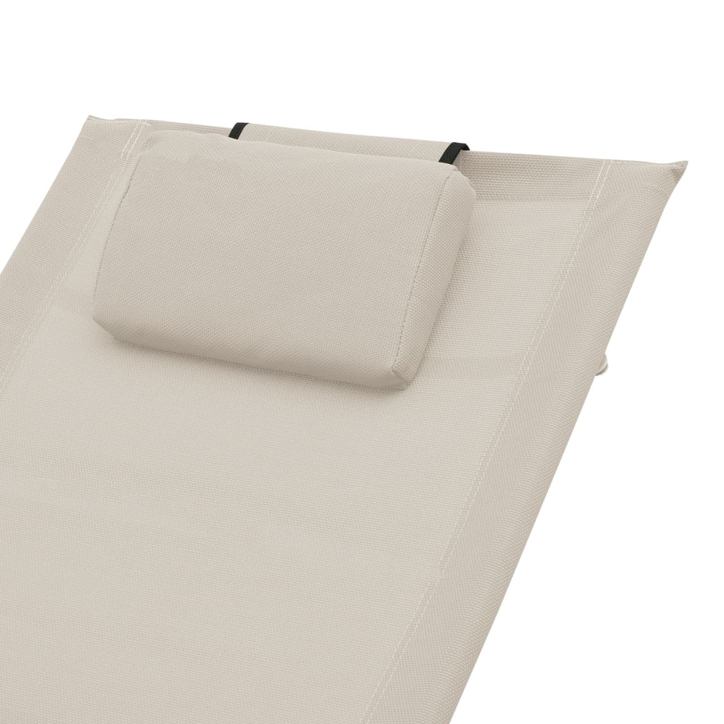 VidaXL Ligbed met kussen textileen crème