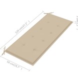 vidaXL Tuinbankkussen 120x50x3 cm beige