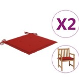 vidaXL Tuinstoelkussens 2 st 50x50x3 cm rood