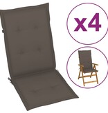 vidaXL Tuinstoelkussens 4 st 120x50x3 cm taupe