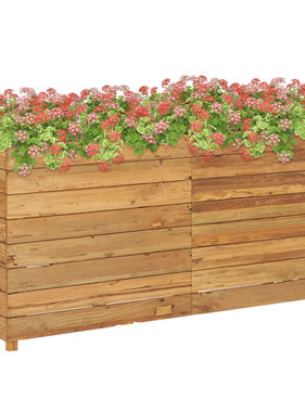 vidaXL Plantenbak verhoogd 150x40x72 cm gerecycled teakhout en staal