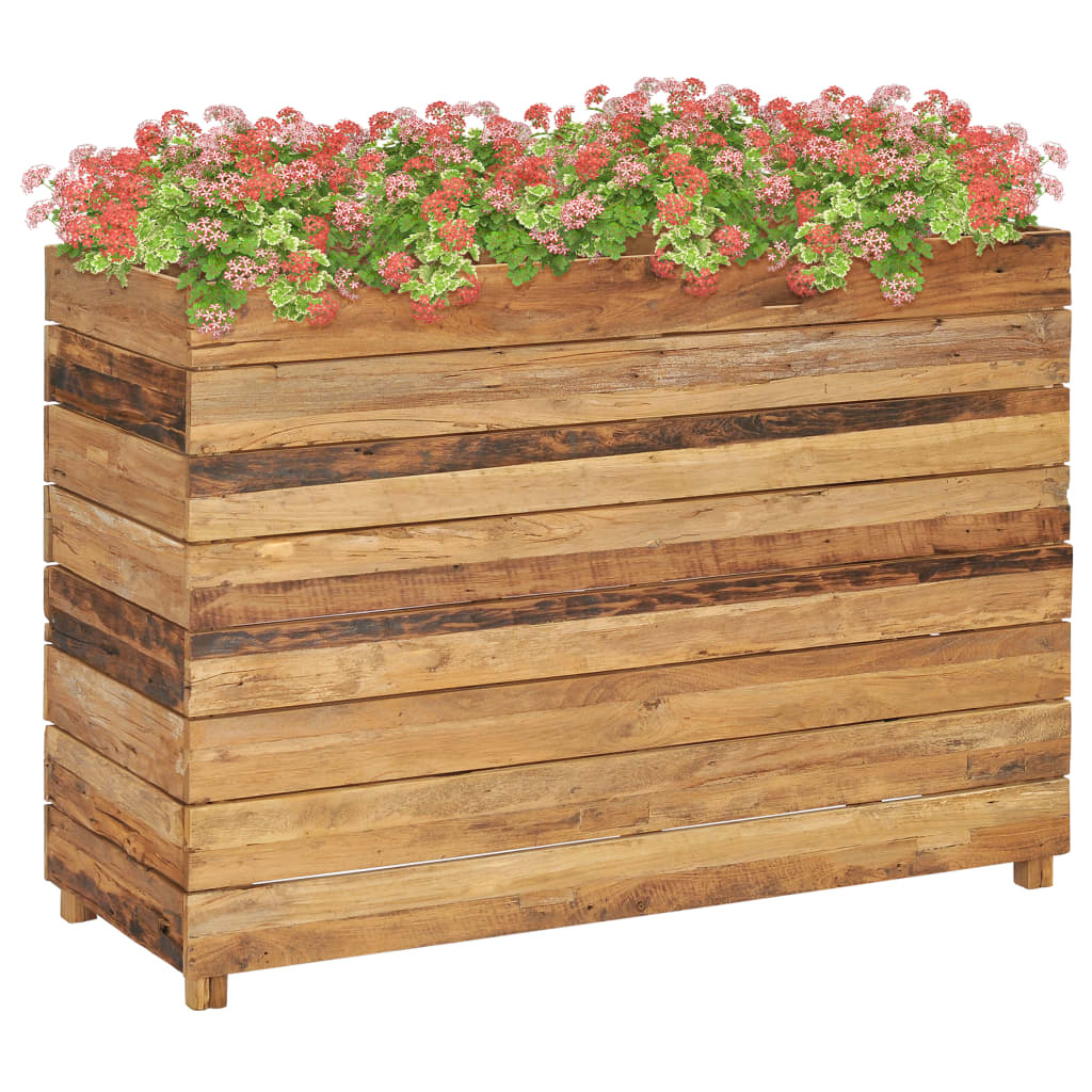 vidaXL Plantenbak verhoogd 100x40x72 cm gerecycled teakhout en staal