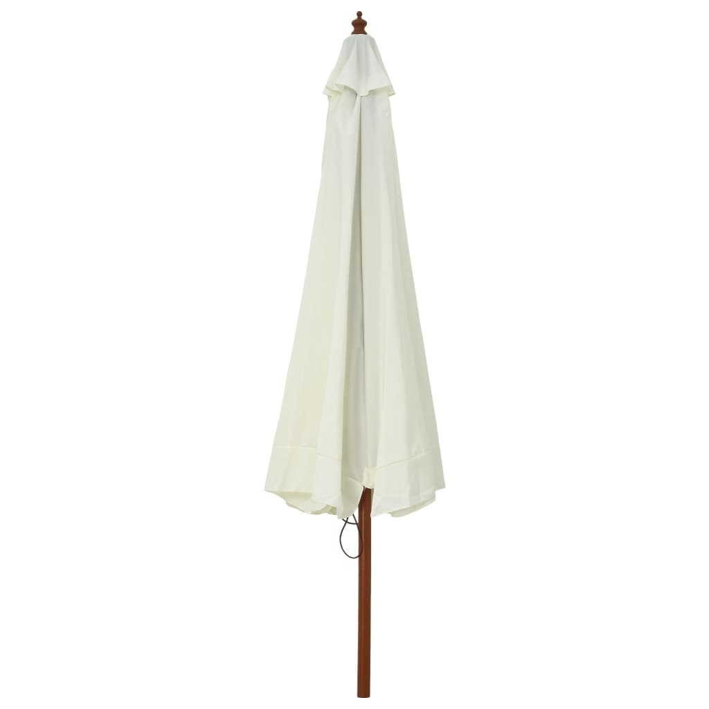 VidaXL Parasol met houten paal 330 cm zandwit