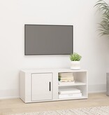 VidaXL Tv-meubel 80x31,5x36 cm bewerkt hout hoogglans wit