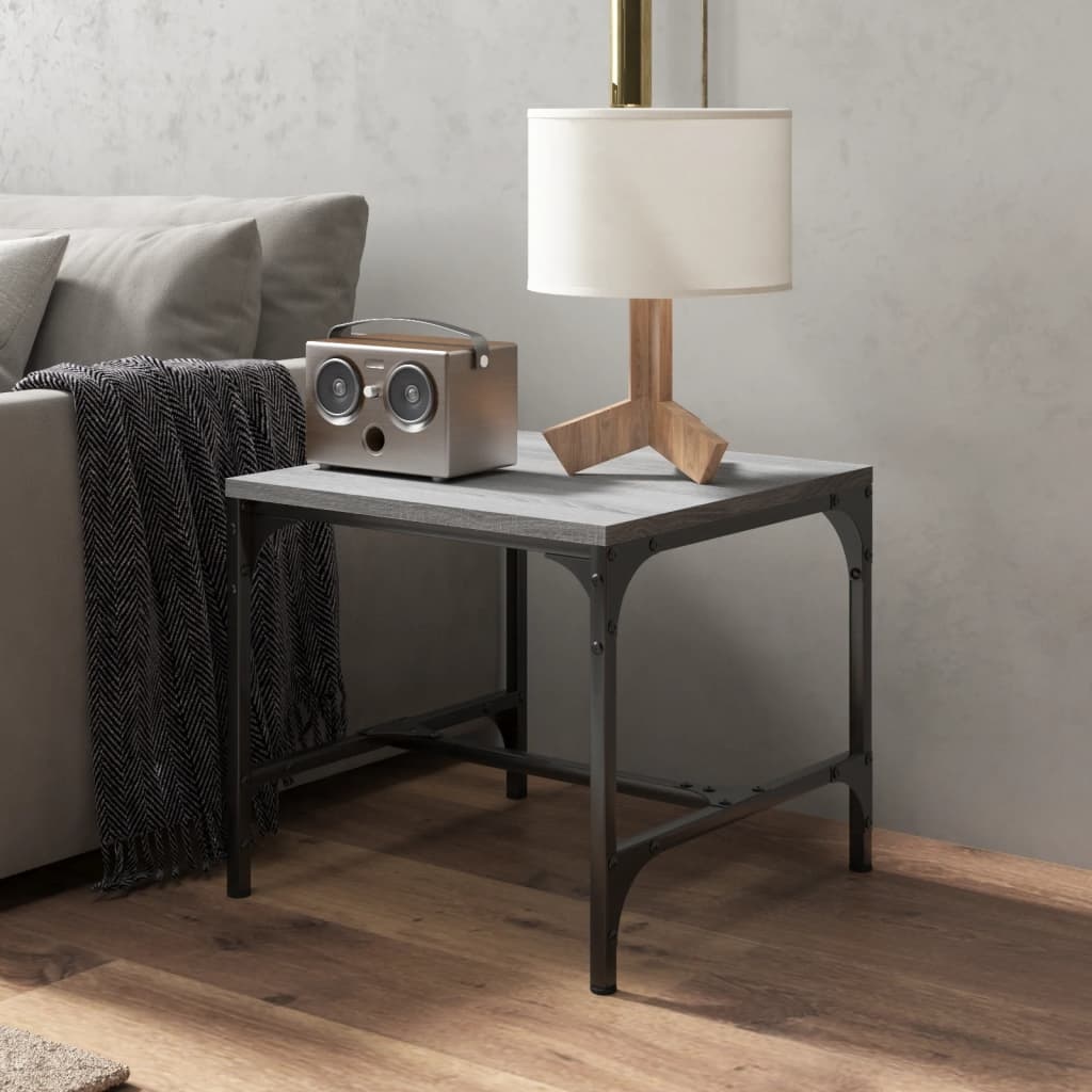 VidaXL Bijzettafels 2 st 40x40x35 cm bewerkt hout grijs sonoma eiken