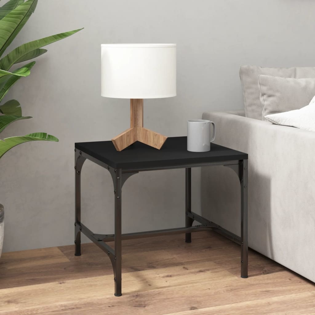 VidaXL Bijzettafels 2 st 40x40x35 cm bewerkt hout zwart