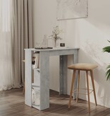 VidaXL Bartafel met schap 102x50x103,5 cm spaanplaat betongrijs