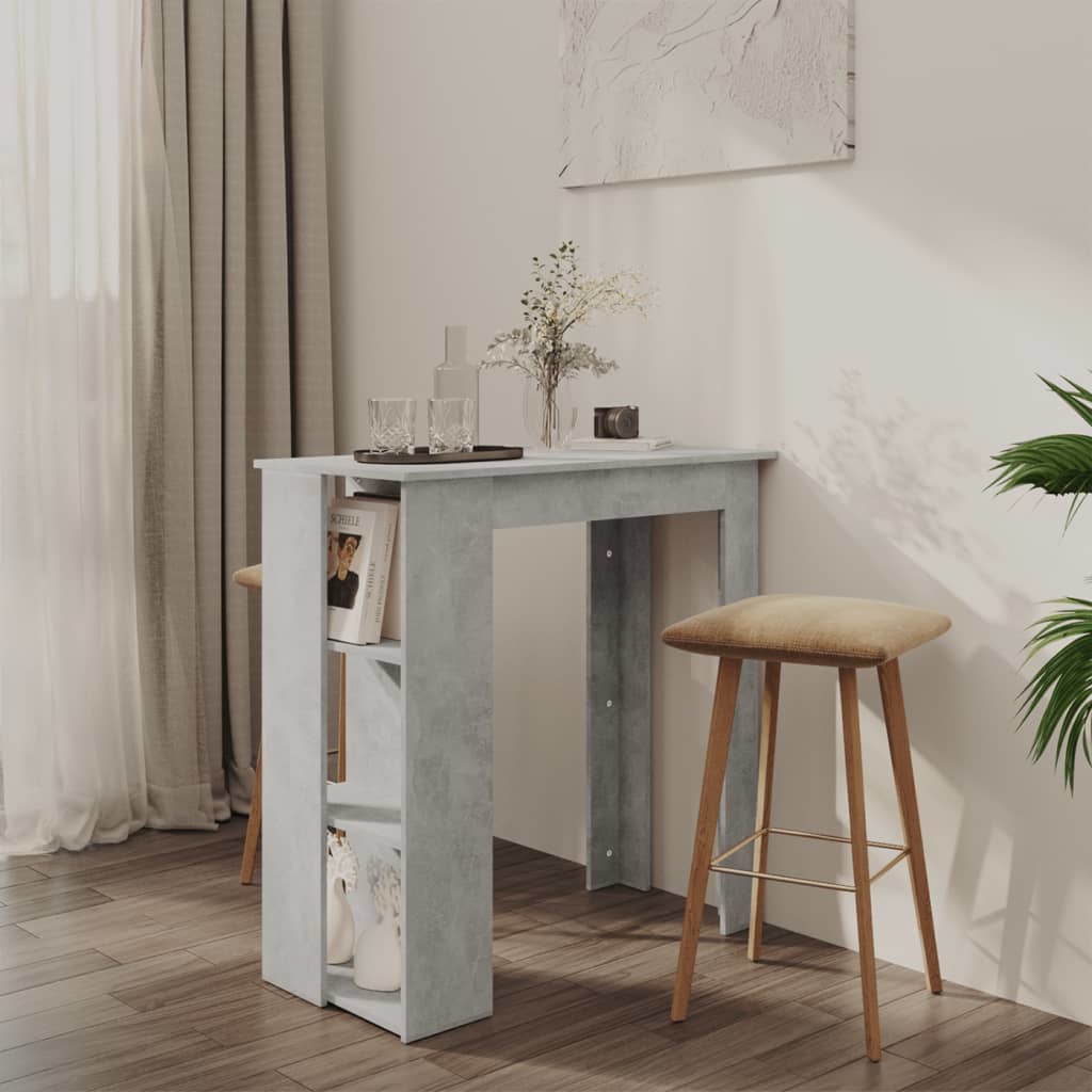 VidaXL Bartafel met schap 102x50x103,5 cm spaanplaat betongrijs