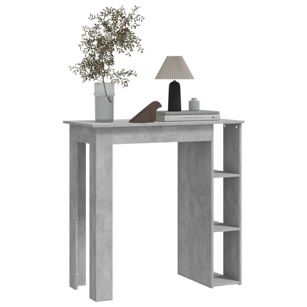 VidaXL Bartafel met schap 102x50x103,5 cm spaanplaat betongrijs
